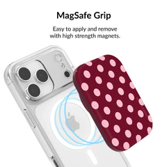 Raspberry Polka Dot Portable MagSafe Charger Power Pack