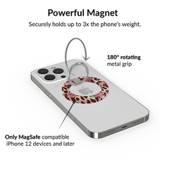 Rosy Leopard MagSafe Grip Ring