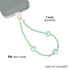 Green Heart Phone Charm