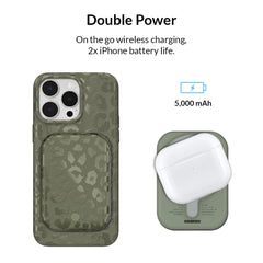 Olive Leopard Portable MagSafe Charger Power Pack