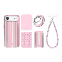 Pink Chrome Stripes iPhone Bundle Set