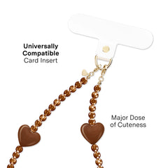 Brown Heart Phone Charm