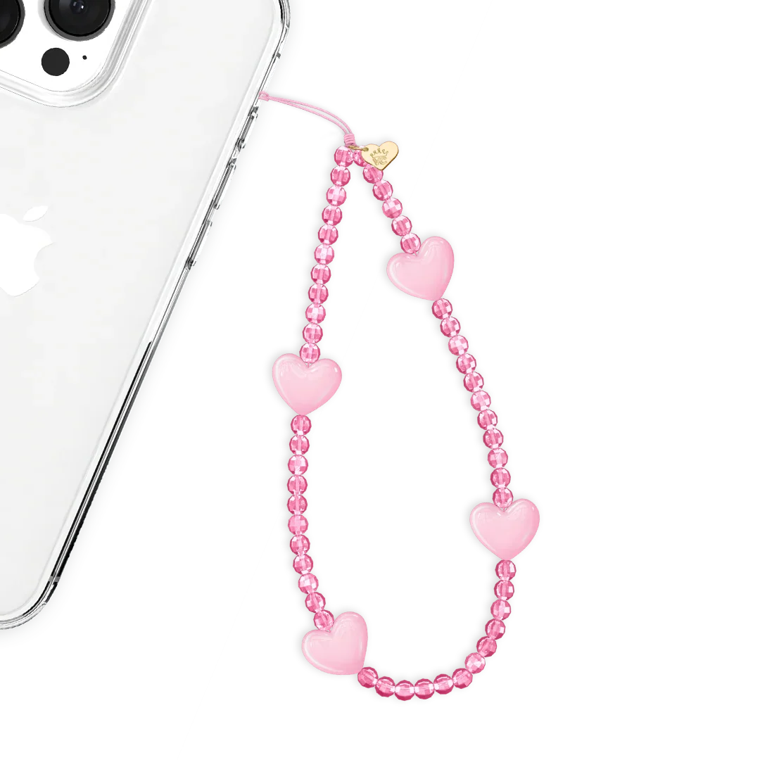 Pink Heart Phone Charm