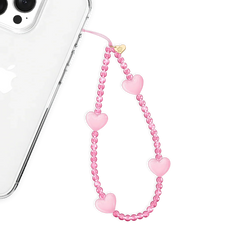 Pink Heart Phone Charm
