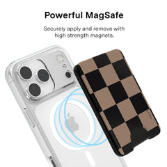 Mocha Vibe Checkered Magsafe Wallet