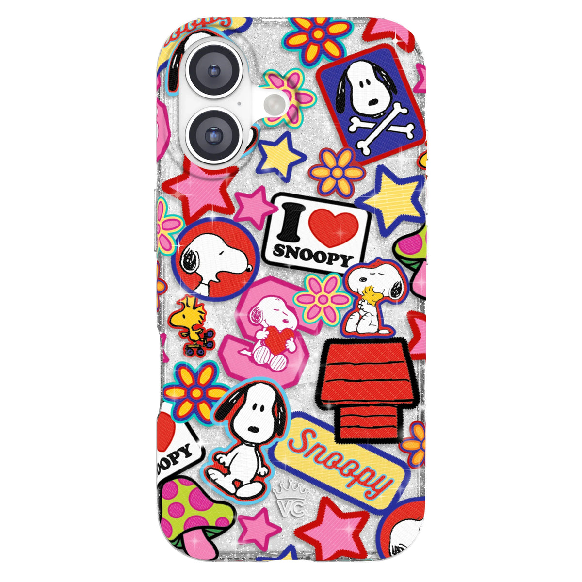 Snoopy Patchwork Glitter iPhone Case