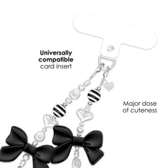 Gothic Black Bows Phone Charm