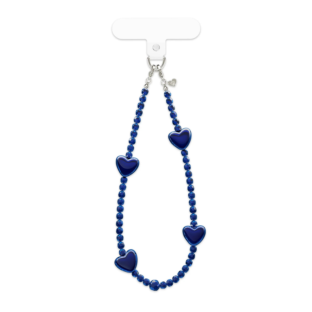 Clear Blue Heart Phone Charm