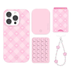 Dolly Pink Gingham iPhone Bundle Set - Wallet