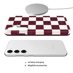 Burgundy Vibe Checker Samsung Case