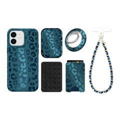 Metallic Navy Leopard iPhone Bundle Set