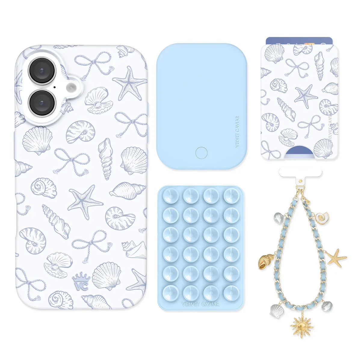 Coastal Seashells iPhone Bundle Set - Wallet