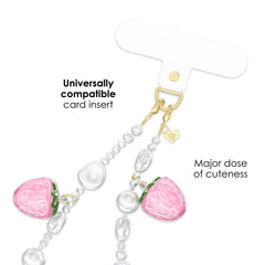 Strawberry Pearl Chain Phone Charm