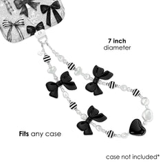Gothic Black Bows Phone Charm