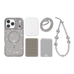 Grey Stardust Glitter iPhone Bundle Set