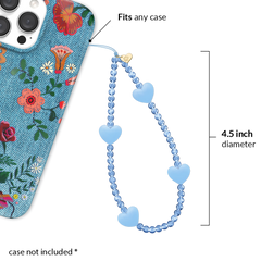 Blue Heart Phone Charm