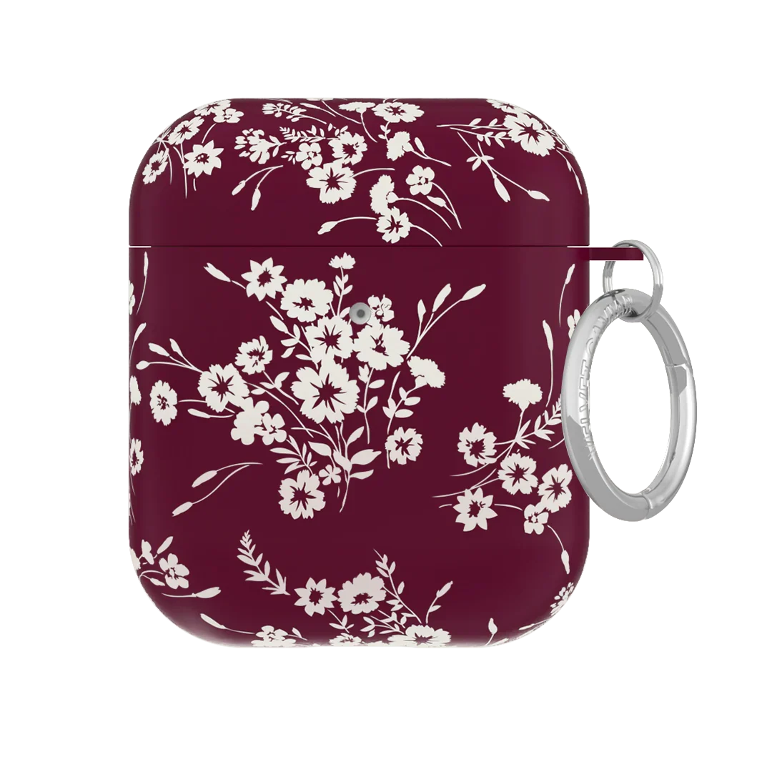 French Burgundy Floral AirPod Case