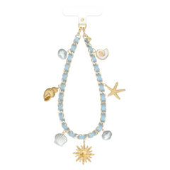 Coastal Princess Leather Chain Phone Charm