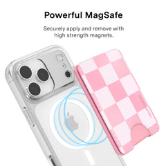 Pink Vibe Checkered Magsafe Wallet