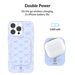 Lovely Blue Bows Portable MagSafe Charger Power Pack