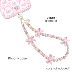 Pink Bow Leather Chain Phone Charm