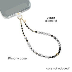Stone Grey Gemstone Phone Charm