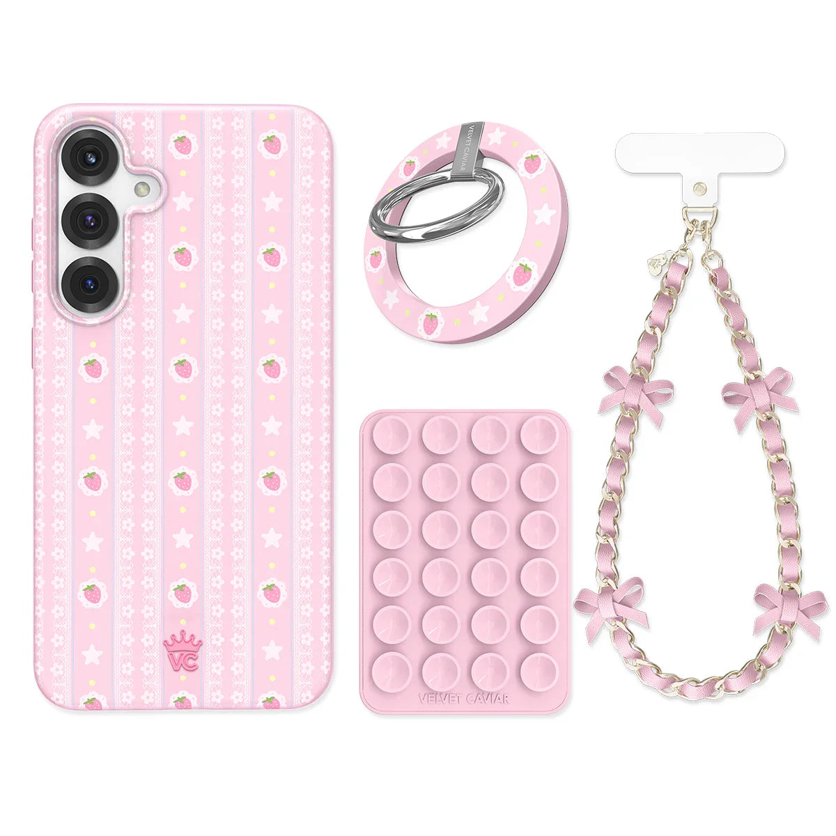 Strawberry Macaron Samsung Bundle Set