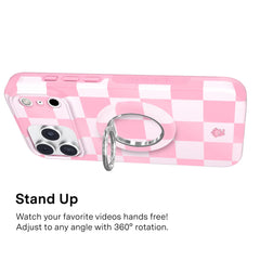 Pink Vibe Checkered MagSafe Grip Ring