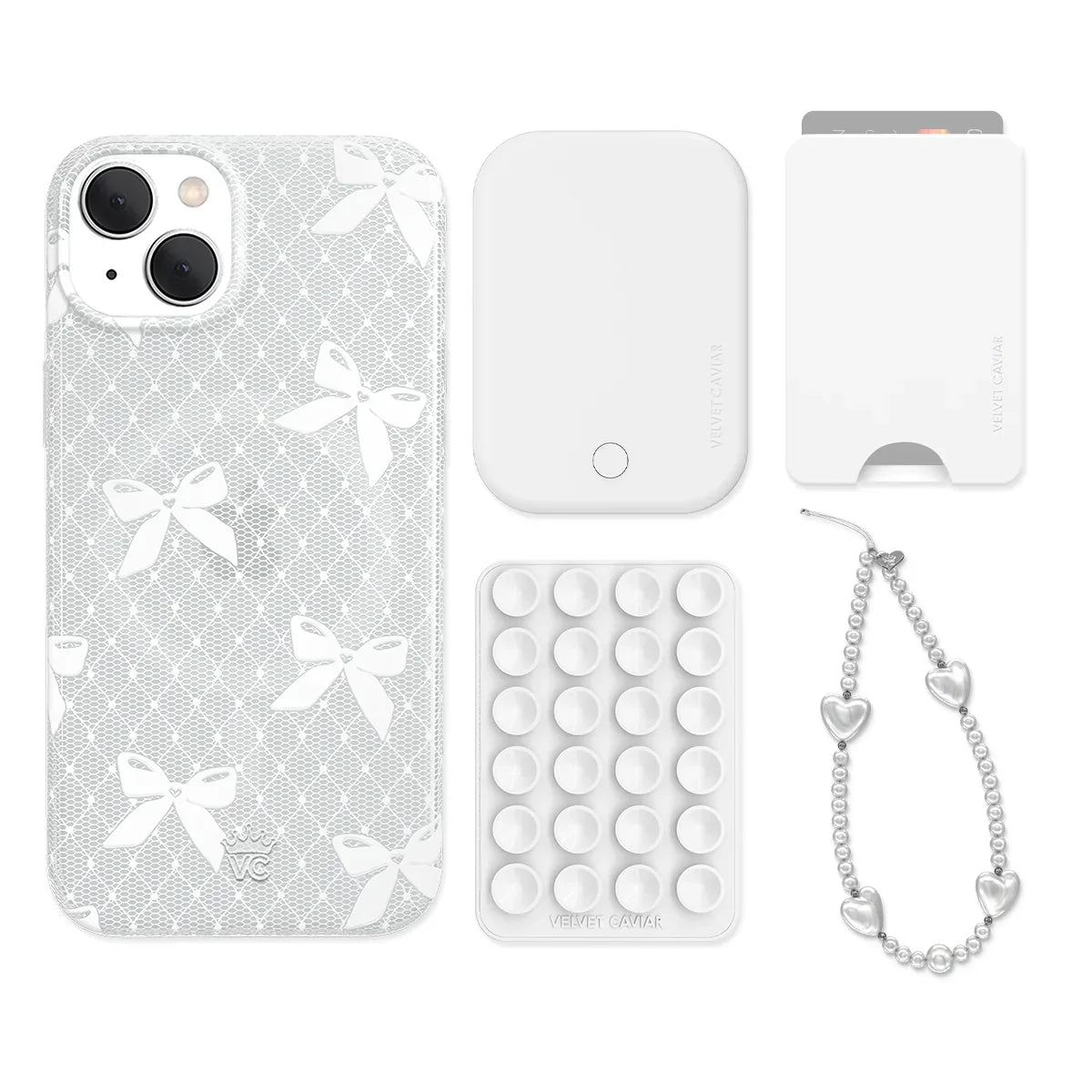 Vintage Lace Bows iPhone Bundle Set - Wallet