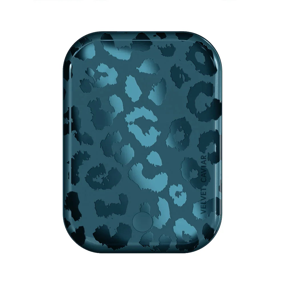 Metallic Navy Leopard Portable MagSafe Charger Power Pack