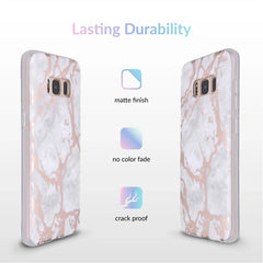 White Marble Rose Gold Chrome Samsung Galaxy Case