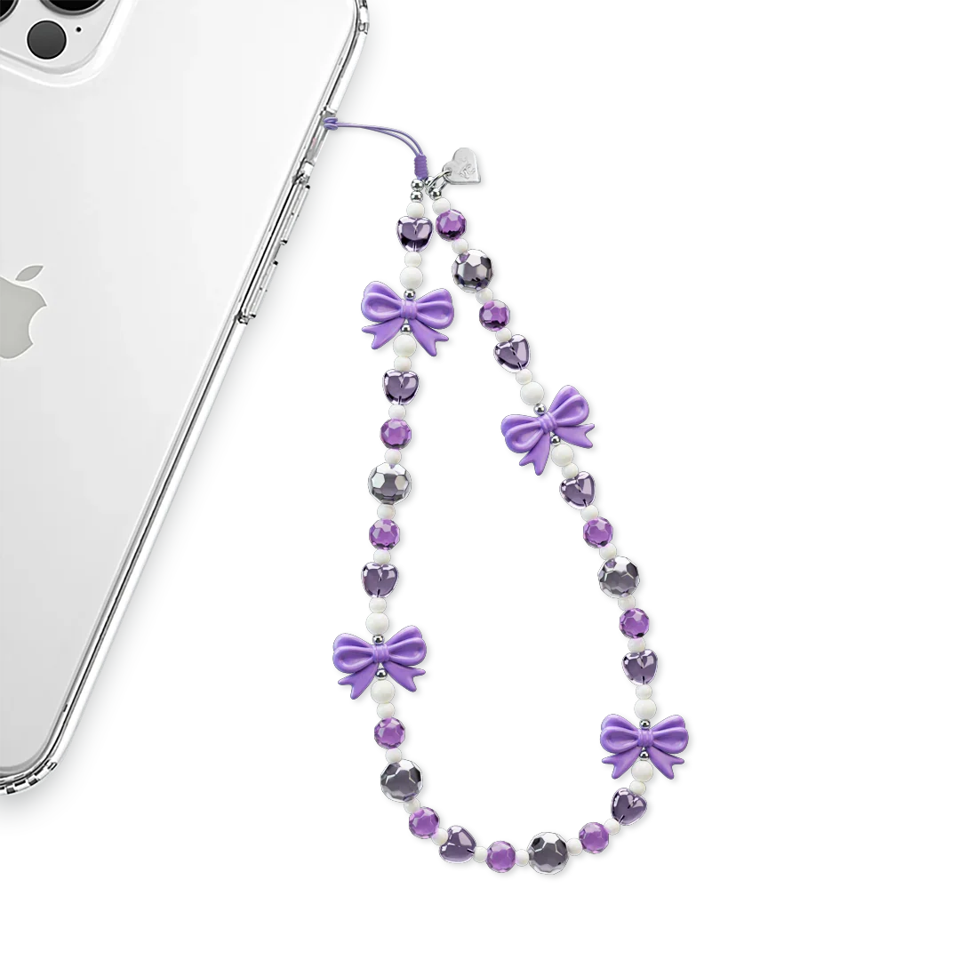 Purple Bows Phone Charm