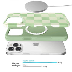Pistachio Vibe Checkered iPhone Case