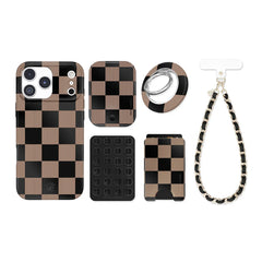 Mocha Vibe Checkered iPhone Bundle Set