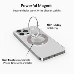 Grey Stardust Glitter MagSafe Grip Ring