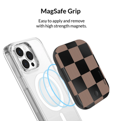 Mocha Vibe Checkered Portable MagSafe Charger Power Pack