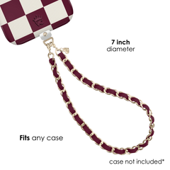 Burgundy Leather Chain Phone Charm