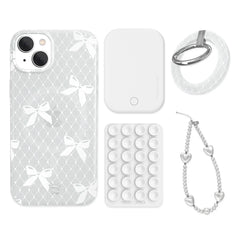 Vintage Lace Bows iPhone Bundle Set - Grip