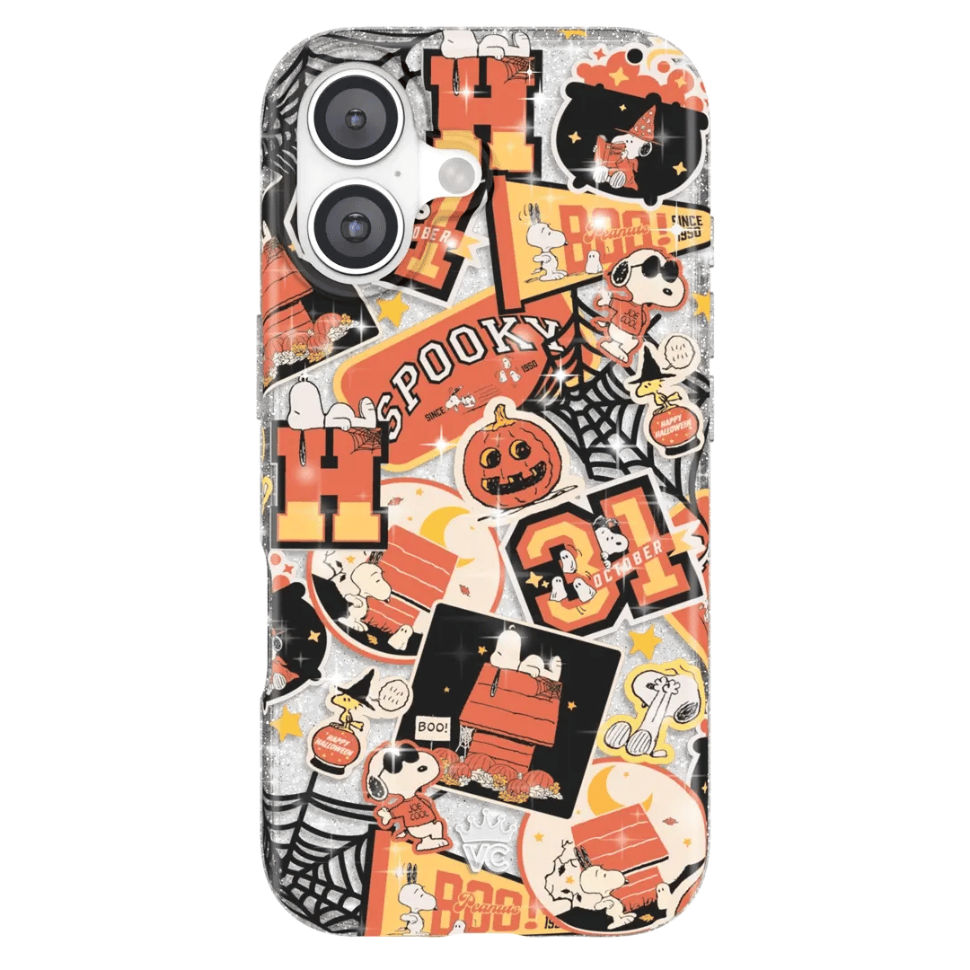 Snoopy Halloween Varsity Glitter iPhone Case