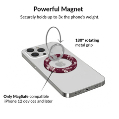 French Burgundy Floral MagSafe Grip Ring