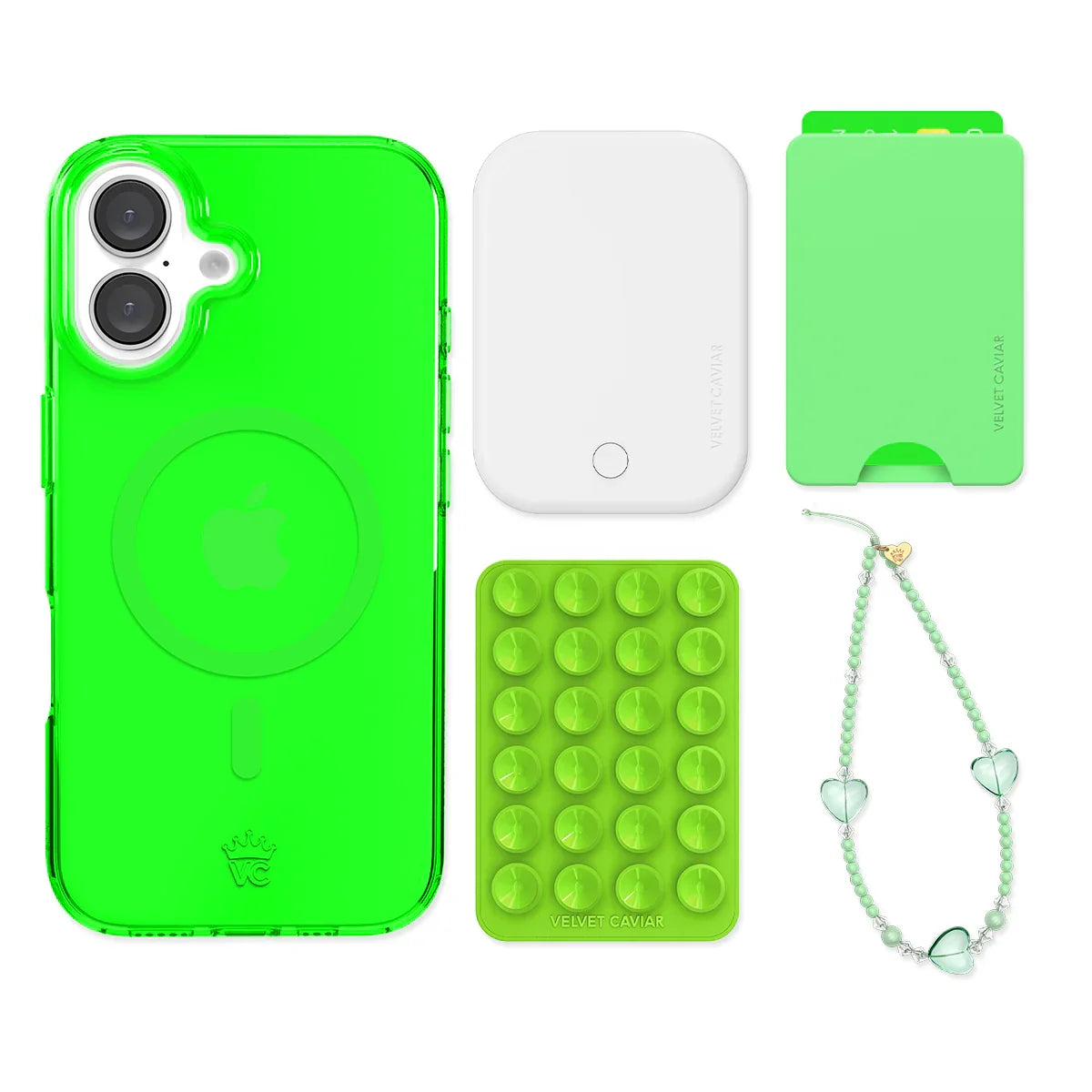 Neon Green iPhone Bundle Set - Wallet