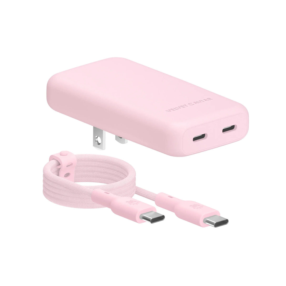 Strawberry Milk Fast Charging Set, Dual Port Wall Adapter + 6ft USB-C Cable