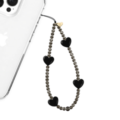 Black Heart Phone Charm